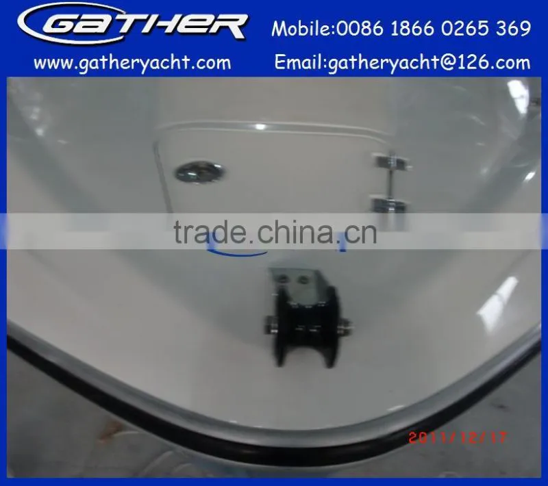 5.5M CE blue color fiberglass cabin boat