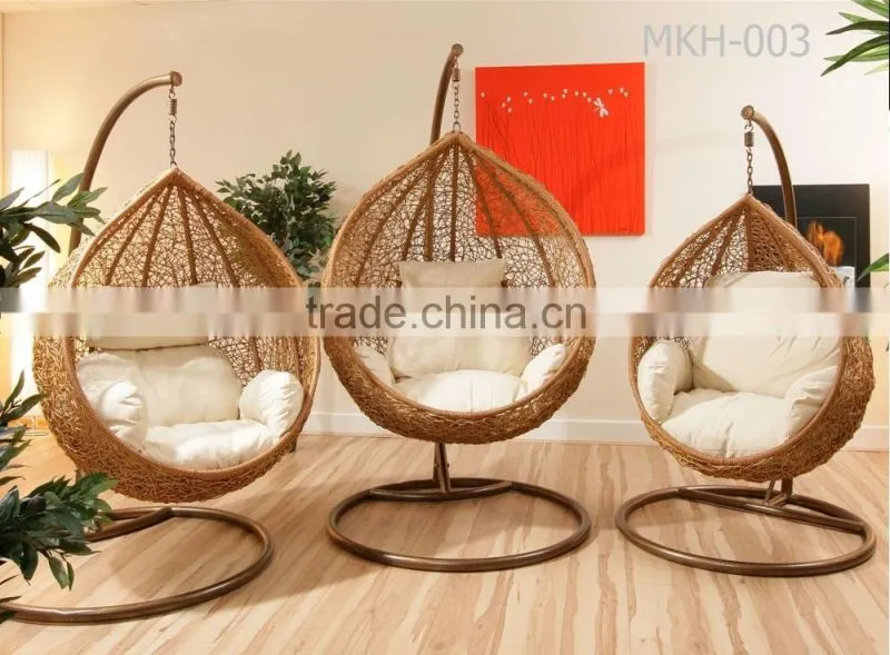 PE rattan Egg Chair - New Outdoor Rattan Swing Chair with steel frame