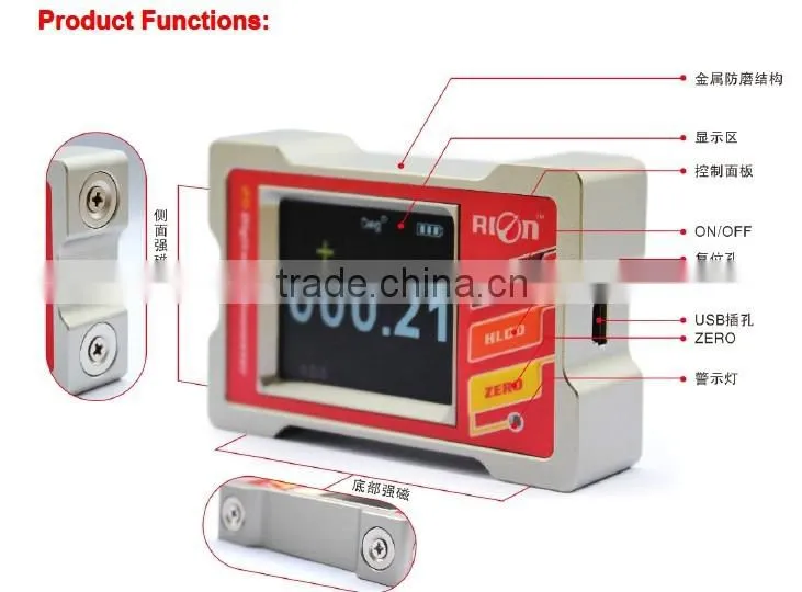 DMI410 Low Cost Digital Bevel Box / Digital Protractor / Inclinometer 360 degree with Magnet BASED USB1.1 Connection