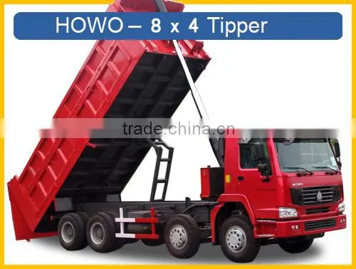 Sinotruck Front Hydraulic Lifting 8 x 4 Heavy Duty Dump Truck 371HP Engine