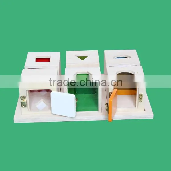 Montessori wooden educational toys lock box