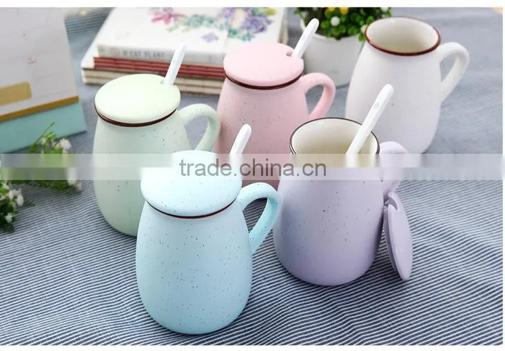 promotional custom colorful ceramic mugs with C-handle