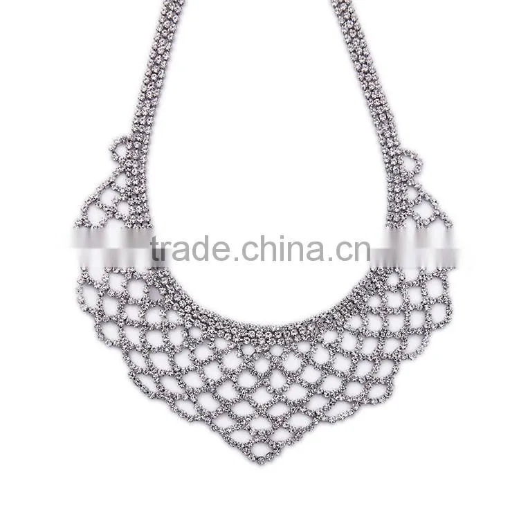 Cheap Wholesale Jewelry Necklace 2016 Latest Design Fashion Multiple Layered Luxury Crystal Necklace