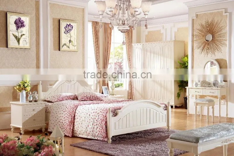2015 new style promotion bedroom furniture set white color