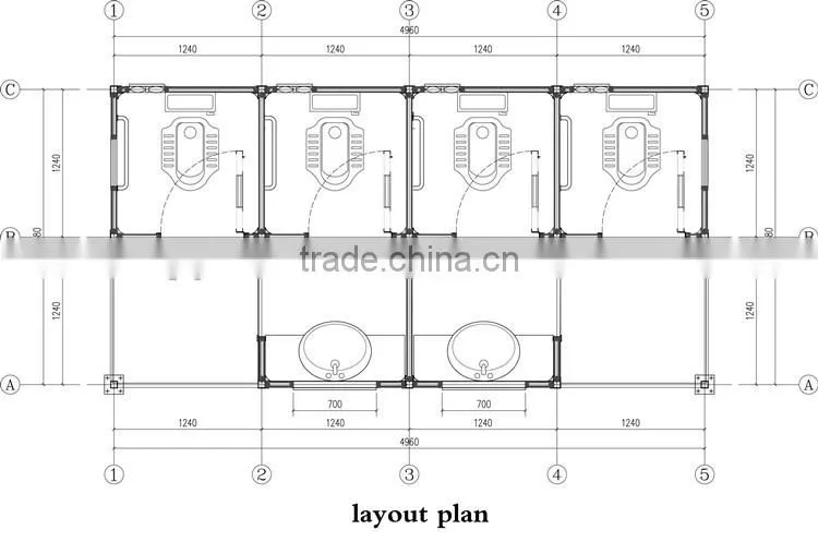 2016 Hot Selling China Public Cabin Movable Portable 4K Mobile Toilet