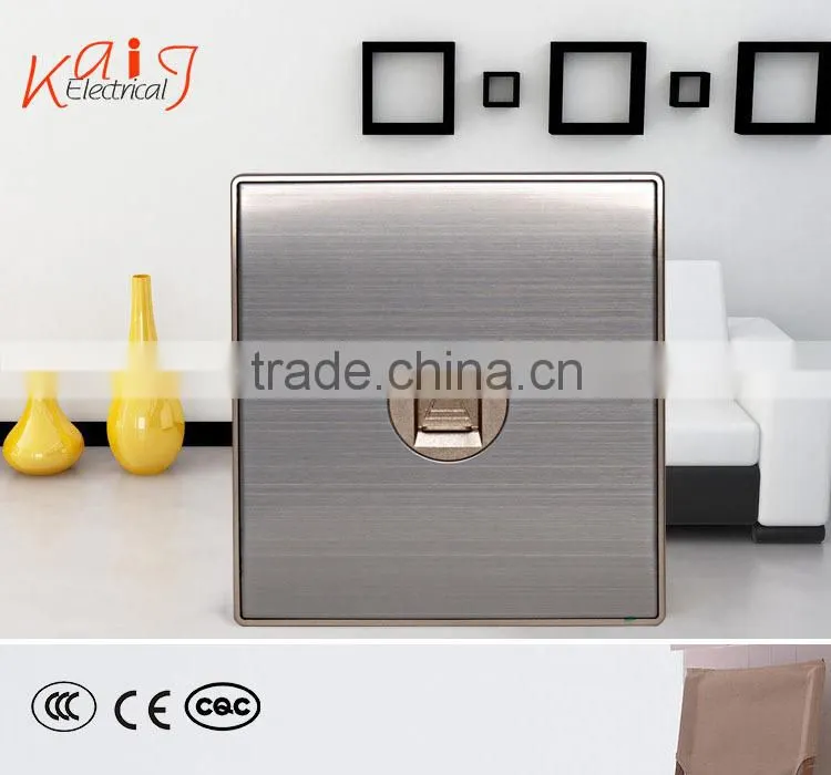 Brushed stainless telephone socket wall plate with CCC,CE certificate