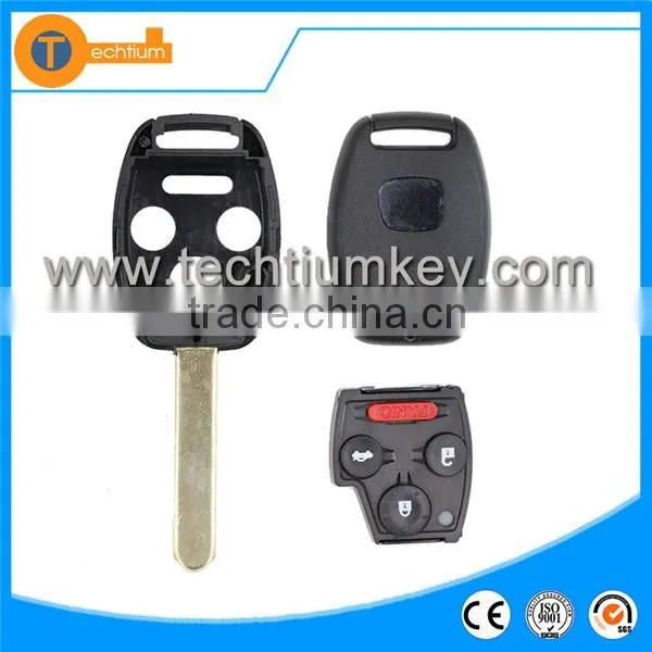 Key covers wholesale 3+1 button for remote key blank for key cover case with key fobs with chip groove for Honda accord