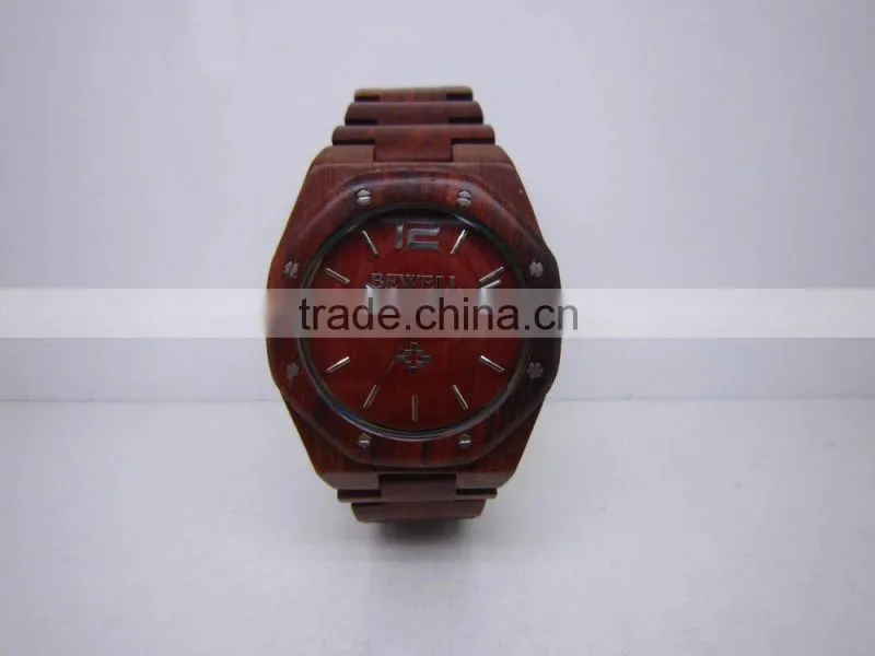 100% natural wood watch red sandal wood unisex style Japan movement water proof natural wood watch