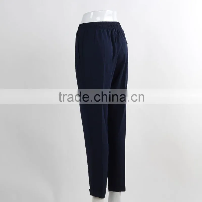 F5S30043 Casual Dark Blue Women Slacks