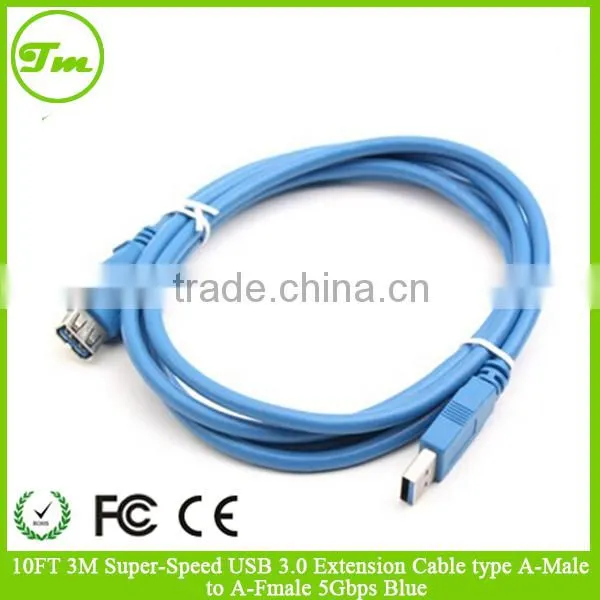 10FT 3M Super-Speed USB 3.0 Extension Cable type A-Male to A-Fmale 5Gbps Blue