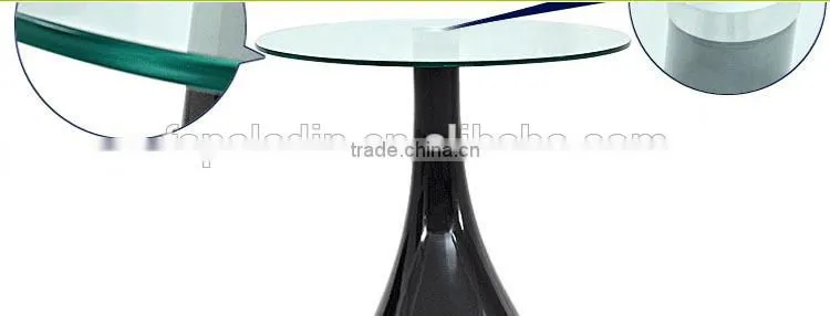 Space Saving Furniture Glass Top ABS Base Jupiter End Table