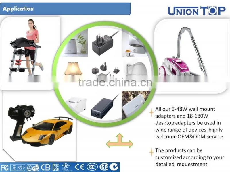 desktop type 5.5*2.1mm CC mode 12v 2a power adapter level VI with inverter light