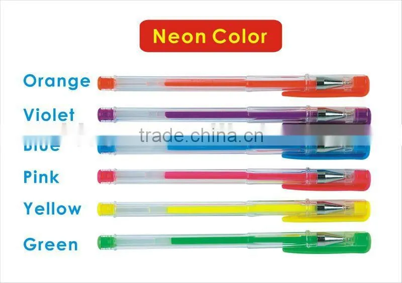 Glitter Color Hot Sale Gel Pen/color gel ink pen