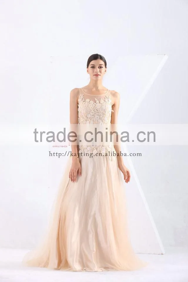 Graceful Applique Pink Long Prom Dress Real Sample Bridesmaid Dresss Pattern