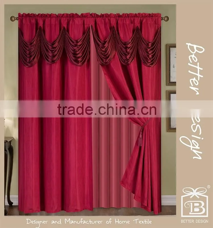 2 PCS Jacquard Wholesale Home Goods Curtains and Drapes With Valance