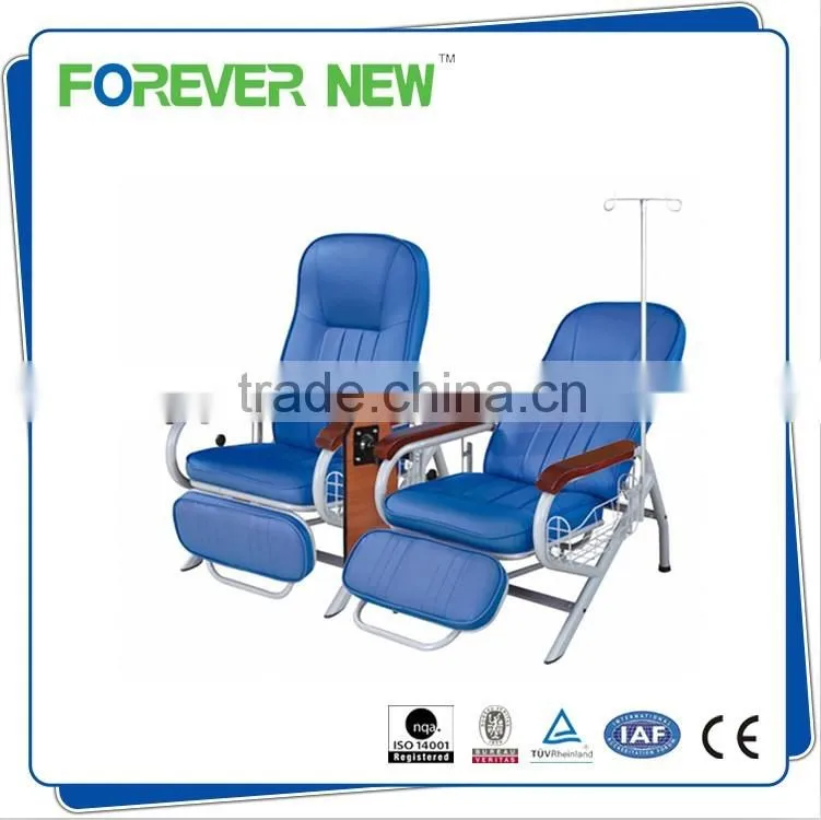 YXZ-031C Luxurious dining board IV Pole brown hospital infusion chairs