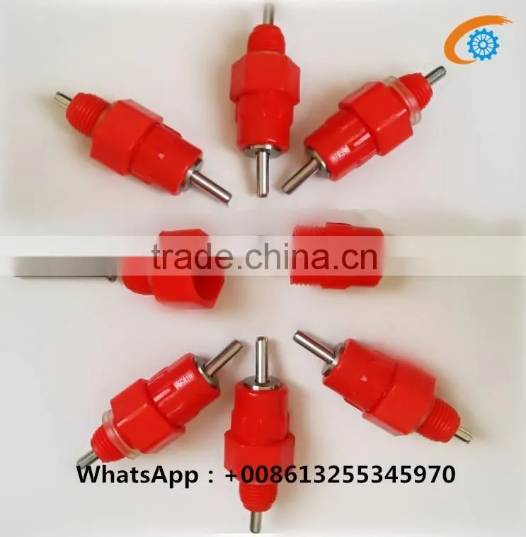 stainless steel red nipple drinkers for chickens quail nipple drinker