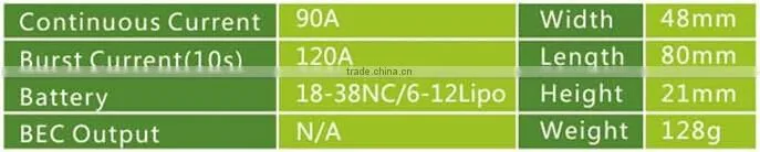programmeable brushless Mantis 90A OPTO HV ESC for airplane