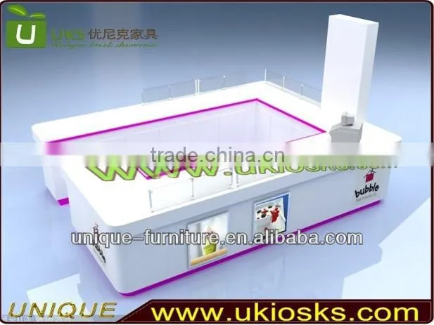 Customized square juice bar&juice kiosk&Pine apple kiosk with unique 3d design