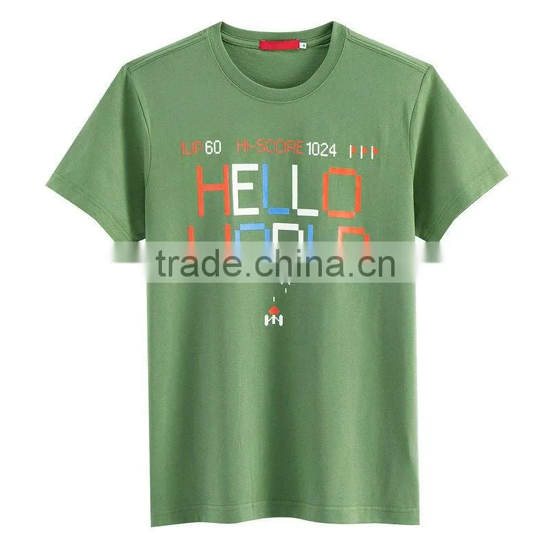 Mens CVC Cotton T-shirt Custom Rubber Printed T Shirt