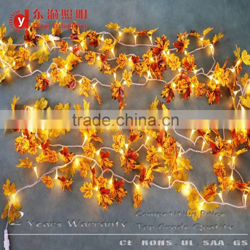 beautiful 10m 100LED maple leaf shape decoration rope light