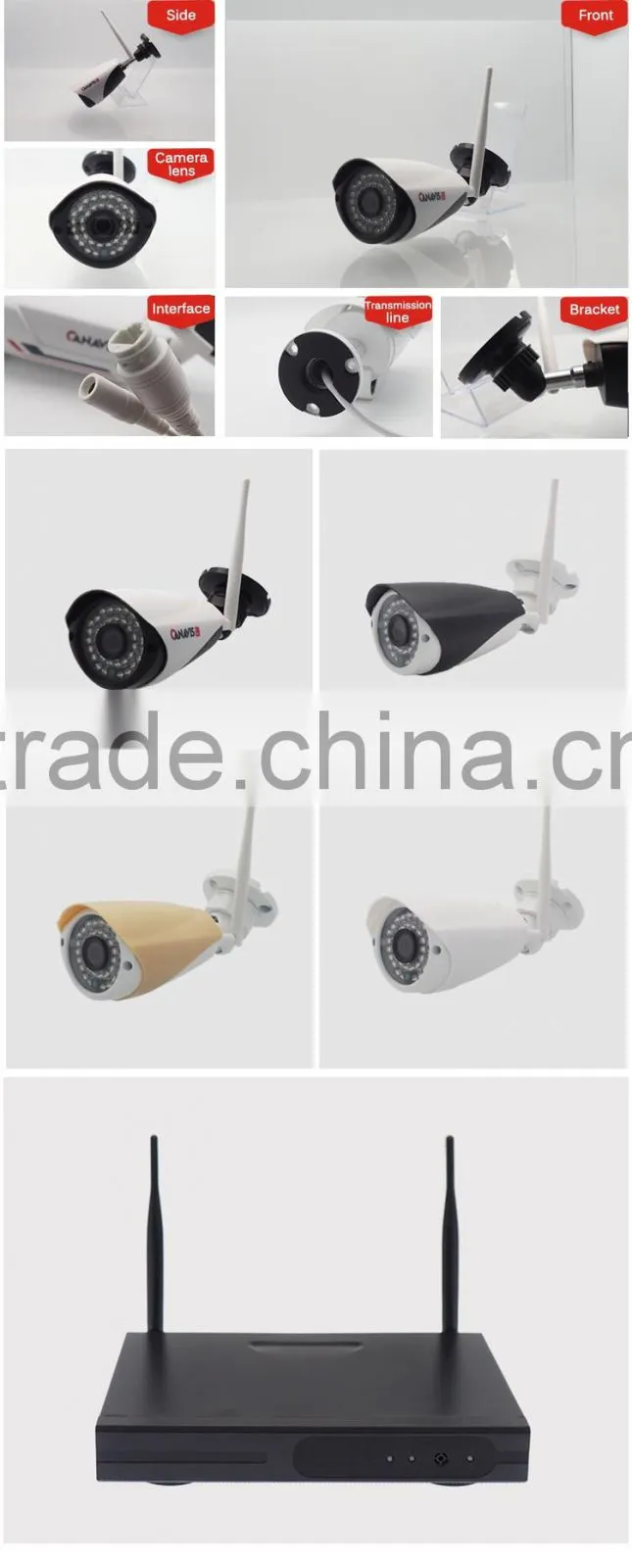 720P CCTV security wireless wifi ip camera hd wireless camera system 4ch wireless nvr kit
