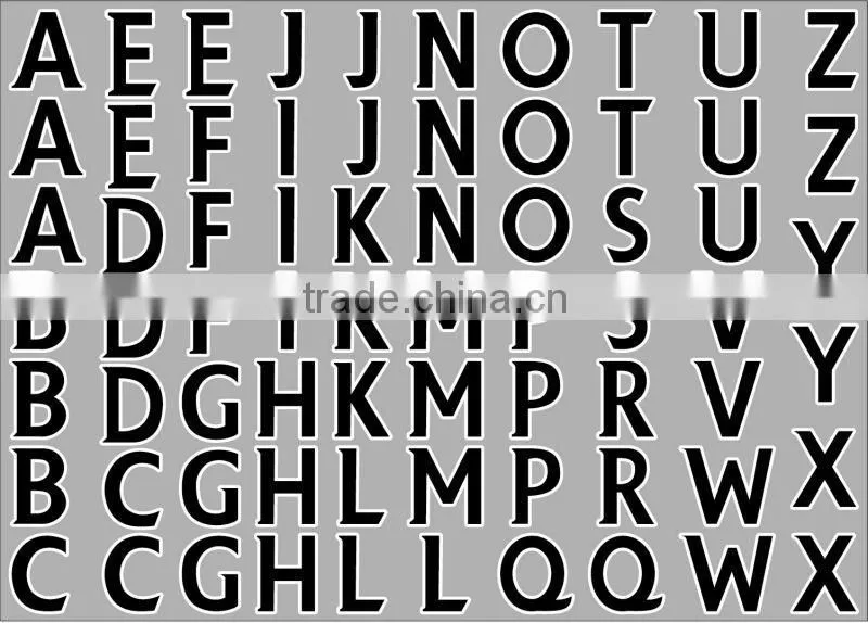 Heat transfer numbers and letters for jersey