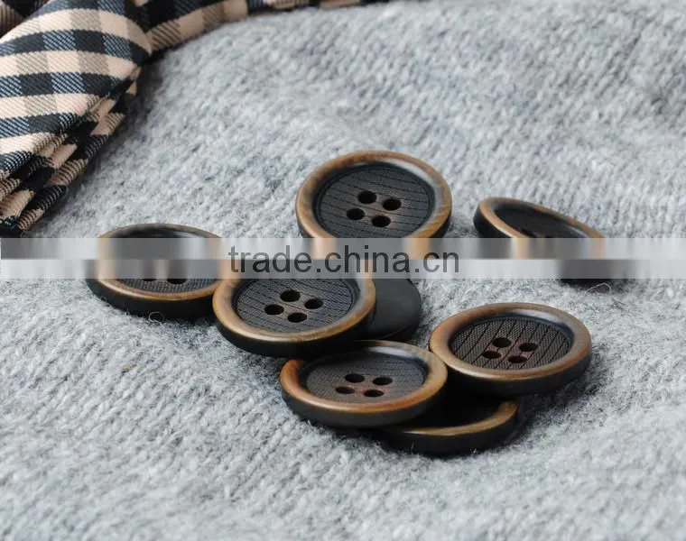 Black Burnt Corozo Nut Buttons with Laser Engraved on