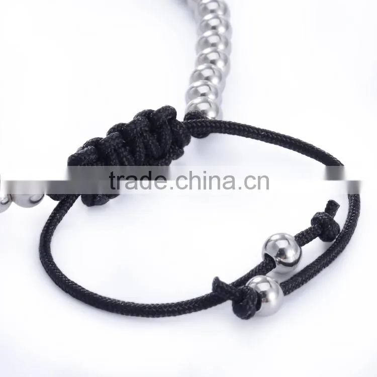 925 silver bracelet mens womens brass bead braided rope wire wholesale fashion jewelry