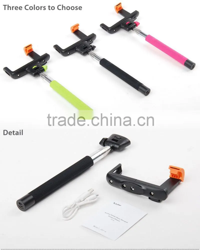 Telescoping Pole Adjustable Monopod W/ Built-in Wireless Shutter Remote Control For iPhone6/iPhone6 Plus/Samsung Galaxy S5
