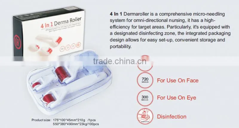 4 in 1 skin roller 1200/720/300 needles dermaroller manufacturer fda