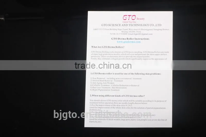 GTO 540 micro titanium needles derma roller with different colors CE,RoHS certified