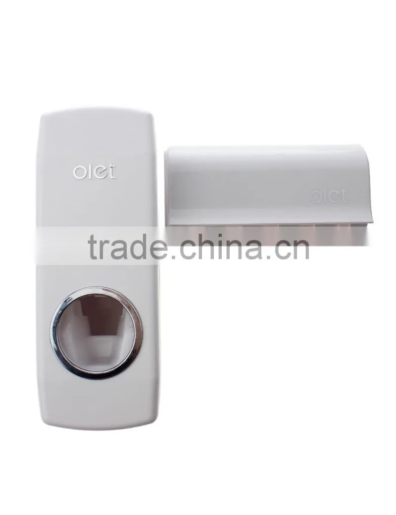 Toothpaste Dispenser Wall Mounted Automatic Toothpaste Squeezer Toilet Brush Holder Hands Free Dust-proof Toothpaste Squeezer