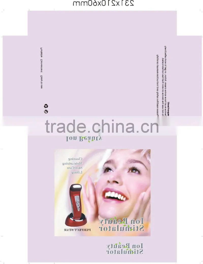 Handheld ion beauty stimulator for skin rejuvenation,wrinkle remover