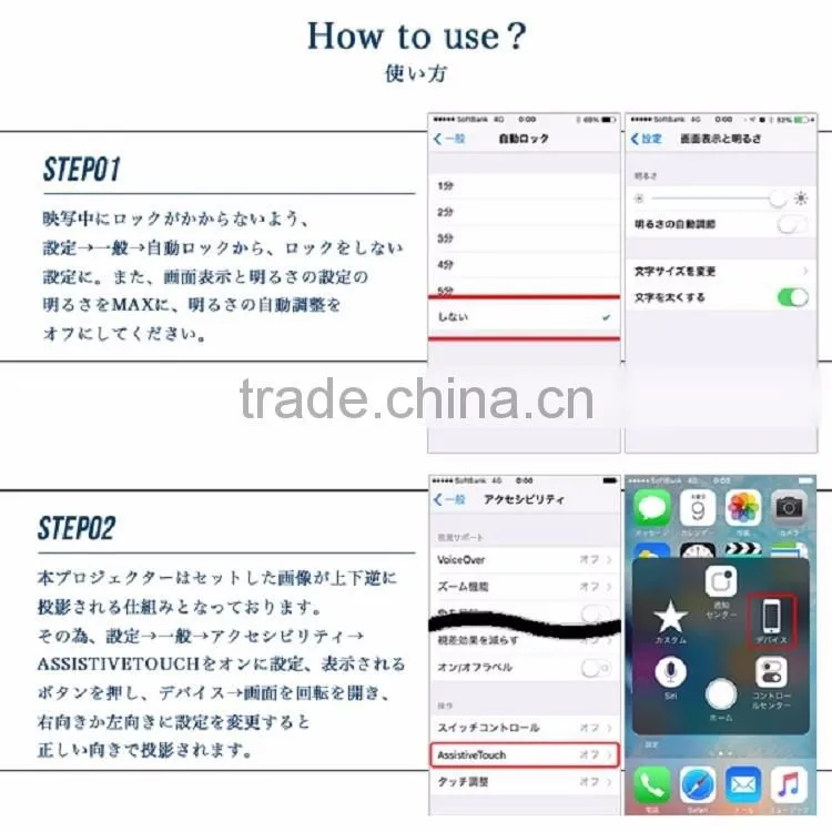 Functional compact data show projector for iPhone requiring no electricity