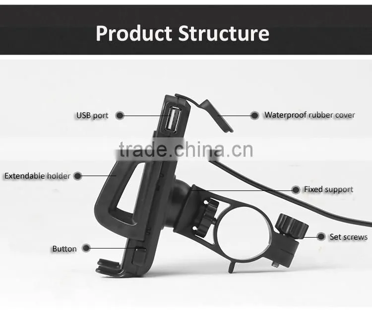 Motorcycle usb mobile phone charger with phone mount holder