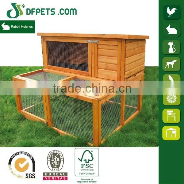 Custom Made Wooden Rabbit Hutch With Galvanized Mesh Run