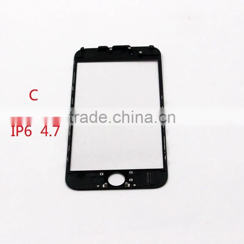 shenzhen mobile phone parts for iphone6 front glass cold press glue frame with oca assembly replacements glass
