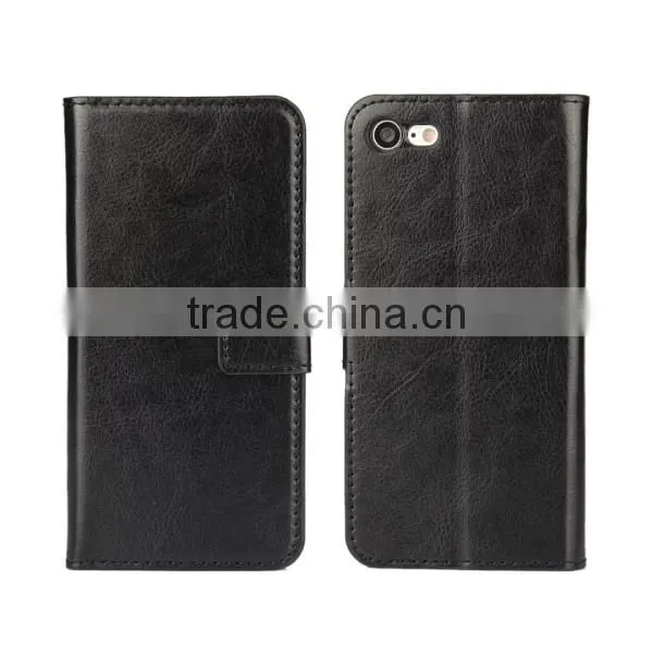 Mobile phone leather case for iphone,wallet PU Leather Case Cover with Card Slot Photo Frame For iPhone 7
