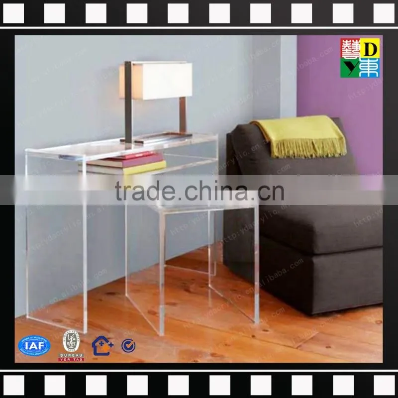 Clear acrylic high end coffee tables PMMA trunk coffee table 3pcs platic nesting end table from shenzhen yidong