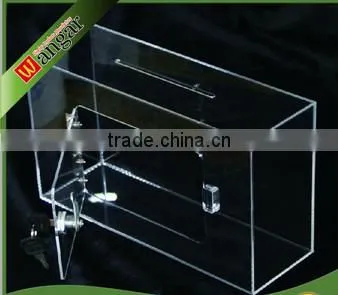 high clear acrylic donation box/ custom design acrylic suggestion box/2015 modern acrylic mial box made in China low price
