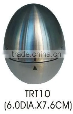 Stainless steel egg shape kitchen mechanical timer