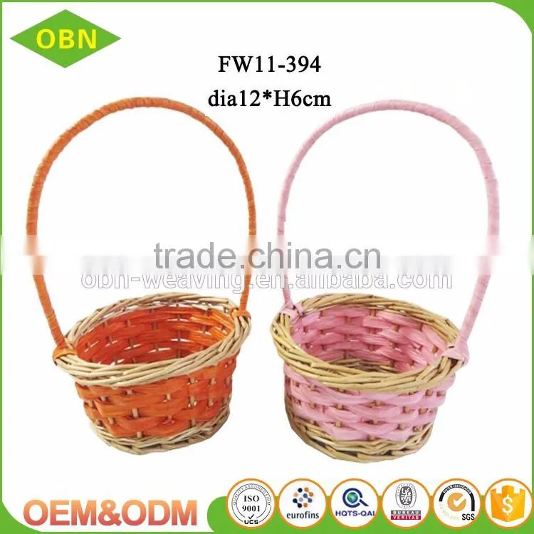 Personalized small round easter egg hunt wicker easter gift basket