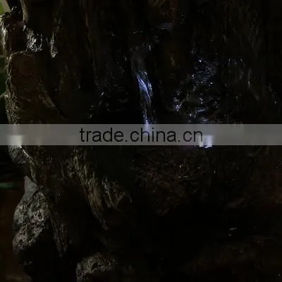 Hollowed Log Tabletop Water Fountain with LED Light