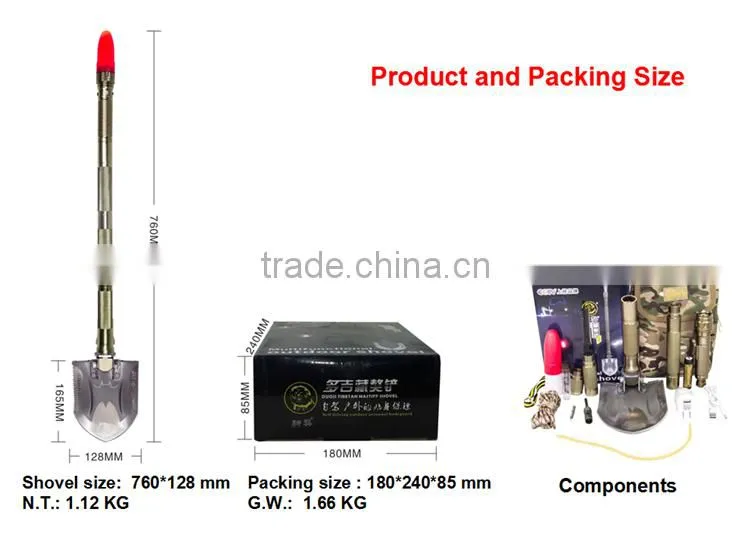 Ultimate Survival 30 in 1 Shovel Hammer Hoe Axe Knife Emergency Camping & Hiking Gear Kit Tools