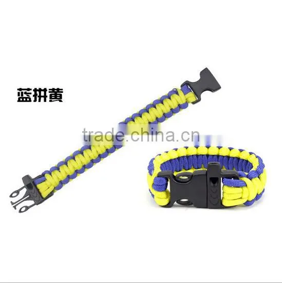 camping/travel/outdoor activity PARACORD BRACELET for emergercy with whistel and compass