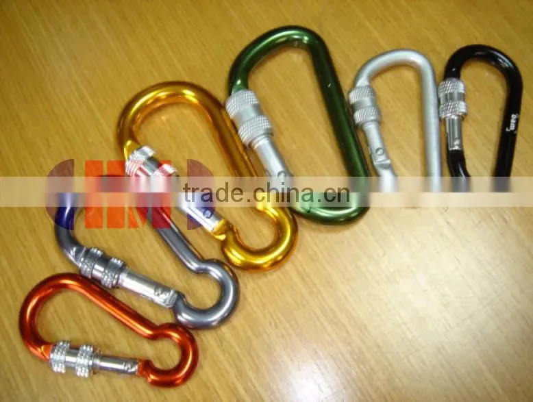 D Shaped Aluminum Carabiner Mini Keychain