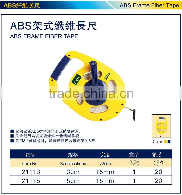 Double Sides Printed ABS Case Fibreglass Long Fabric Tape Measure Open Reel series Fiberglass Long Machinist Tape Measure