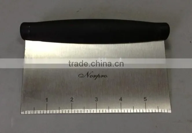 Stainless steel pizza cutter/grill scraper