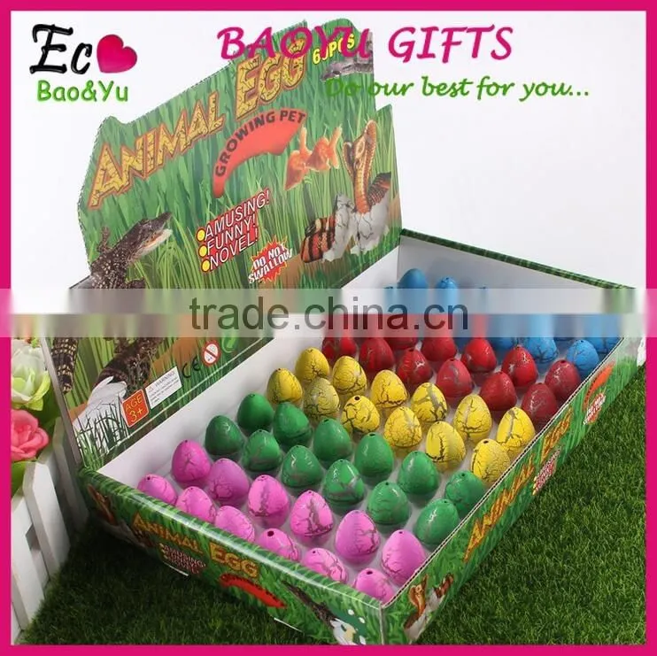 60pcs/box Hot Sale Children Educational Toy Animal Hatching Dinosaur Eggs Toy Growing Fracture Water Eggs